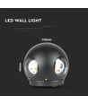 4W Wandlamp Rond - LED, 4000K, IP65, Zwarte behuizing