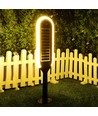 5W LED tuinlamp met zonne-energie en sensor - IP65, 70cm hoogte, spies/voet, 4000K, zwart/wit, 360 graden lichtopbrengst