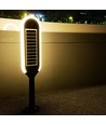 5W LED tuinlamp met zonne-energie en sensor - IP65, 70cm hoogte, spies/voet, 4000K, zwart/wit, 360 graden lichtopbrengst