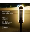 5W LED tuinlamp met zonne-energie en sensor - IP65, 70cm hoogte, spies/voet, 4000K, zwart/wit, 360 graden lichtopbrengst