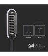 5W LED tuinlamp met zonne-energie en sensor - IP65, 70cm hoogte, spies/voet, 4000K, zwart/wit, 360 graden lichtopbrengst