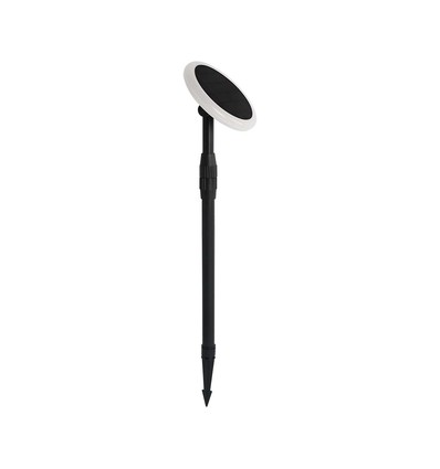 2 st. 3W LED tuinlamp op zonne-energie - IP65, 2-in-1 spies of voet, in hoogte verstelbaar 42-80cm, zwart/wit, incl. batterij