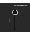 2 st. 3W LED tuinlamp op zonne-energie - IP65, 2-in-1 spies of voet, in hoogte verstelbaar 42-80cm, zwart/wit, incl. batterij