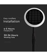 2 st. 3W LED tuinlamp op zonne-energie - IP65, 2-in-1 spies of voet, in hoogte verstelbaar 42-80cm, zwart/wit, incl. batterij