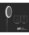 2 st. 3W LED tuinlamp op zonne-energie - IP65, 2-in-1 spies of voet, in hoogte verstelbaar 42-80cm, zwart/wit, incl. batterij