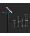 2 st. 3W LED tuinlamp op zonne-energie - IP65, 2-in-1 spies of voet, in hoogte verstelbaar 42-80cm, zwart/wit, incl. batterij