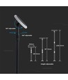 8W Solara LED tuinlamp op zonne-energie - IP65, 360 graden, in hoogte verstelbaar, schemersensor, incl. batterij