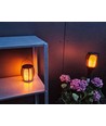 Zonnecel luxe tuinlamp 4-in-1 - Zwart, vlam effect, 65 cm hoog