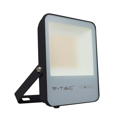 50W LED Schijnwerper - 6400K Zwarte Behuizing, Grijs Glas, 185lm/W