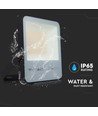 50W LED Schijnwerper - 6400K Zwarte Behuizing, Grijs Glas, 185lm/W