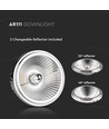 AR111 LED vervangbare reflector spot 20W - 6400K, 40°/20°, zilver