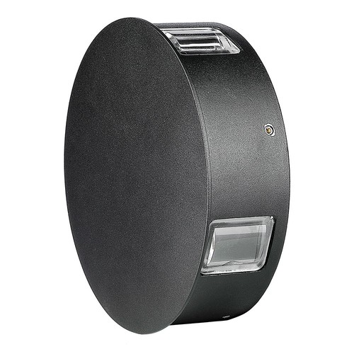 3W Ø15cm ronde LED wandlamp - IP65, zwart, 3000K, buiten, incl. lichtbron