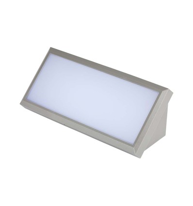 12W LED buitenwandlamp - IP65, grijs, 1250lm, 4200K, oblique design
