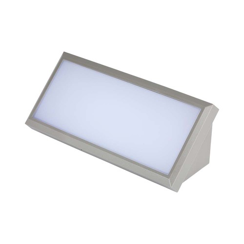 12W buiten wandlamp - 1250lm, IP65, grijs, 6400K, 26,5cm breedte