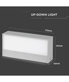 9W Up/Down buiten wandlamp - IP65, grijs, 3000K, 850lm, incl. lichtbron