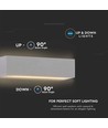 12W LED wandlamp up/down licht - IP65, grijs, rechthoekig, buiten, incl. lichtbron