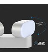 2x5W LED Wandlamp - Verstelbare richting, Buiten IP65, 3000K, Wit, Behuizing