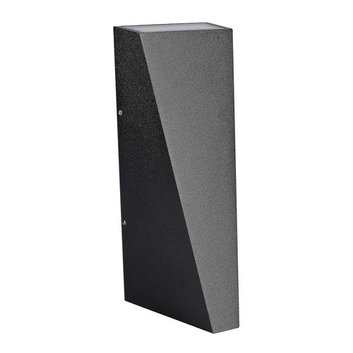 6W Zwarte wandlamp met up/down licht - IP65, aluminium, 3000K, incl. lichtbron