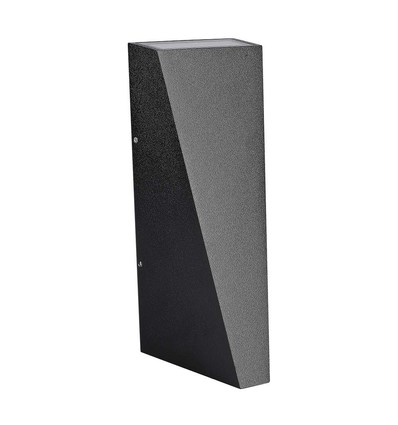 6W Zwarte wandlamp met up/down licht - IP65, aluminium, 3000K, incl. lichtbron
