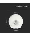 4W witte LED wandlamp - IP65, 3000K, rond, buiten, incl. lichtbron