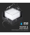 12W LED wandlamp, vierkant zwart frame - IP65, 1160-1200lm, binnen / buiten, incl. lichtbron