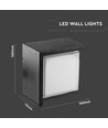 12W Wandlamp 4000K Zwart, vierkant