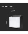 12W vierkante LED wandlamp, zwart - 4000K, 1200lm, IP65, binnen / buiten