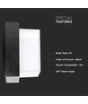 12W vierkante LED wandlamp, zwart - 4000K, 1200lm, IP65, binnen / buiten