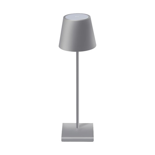 3W oplaadbare LED tafellamp, touch dimbaar - 5V, Grijs, 3000K, 4000mAh batterij, ijzer