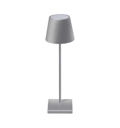 3W oplaadbare LED tafellamp, touch dimbaar - 5V, Grijs, 3000K, 4000mAh batterij, ijzer
