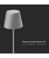 3W oplaadbare LED tafellamp, touch dimbaar - 5V, Grijs, 3000K, 4000mAh batterij, ijzer