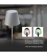 3W oplaadbare LED tafellamp, touch dimbaar - 5V, Grijs, 3000K, 4000mAh batterij, ijzer