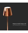 3W oplaadbare LED tafellamp, goud - Touch dimbaar, 4000K, 4000mAh batterij, 8-10 uur brandtijd