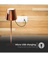3W oplaadbare LED tafellamp, goud - Touch dimbaar, 4000K, 4000mAh batterij, 8-10 uur brandtijd