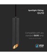 GU10 Hanglamp Ø5,5x20cm - zwart, zonder lichtbron