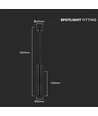V-Tac GU10 Hanglamp Ø5,5x30cm - Zwart, zonder lichtbron