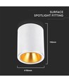 GU10 vierkante opbouwspot - Wit, 100x100x120mm, IP20 binnen, zonder lichtbron