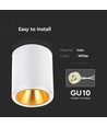 GU10 vierkante opbouwspot - Wit, 100x100x120mm, IP20 binnen, zonder lichtbron