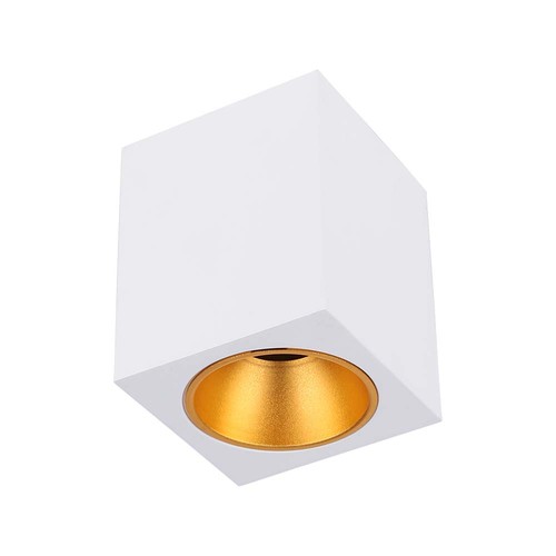 GU10 vierkante opbouwspot - Wit, 10x10x12cm, IP20, zonder lichtbron