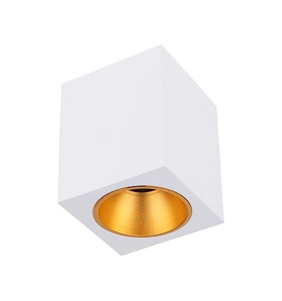 GU10 vierkante opbouwspot - Wit, 10x10x12cm, IP20, zonder lichtbron