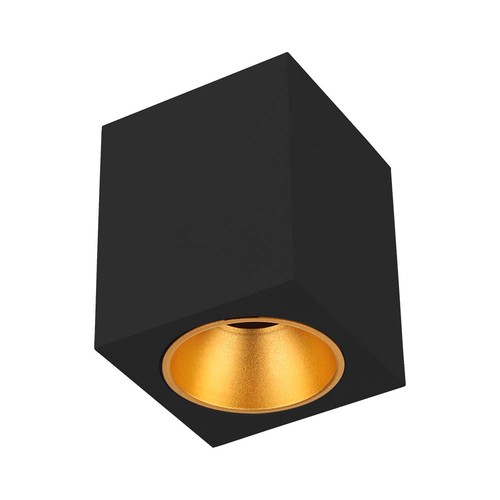 Vierkante GU10 opbouwspot - Zwart, 10x10x12cm, zonder lichtbron