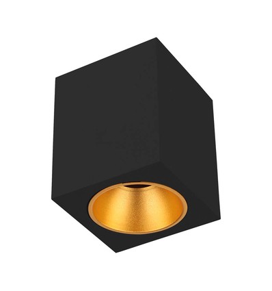 Vierkante GU10 opbouwspot - Zwart, 10x10x12cm, zonder lichtbron