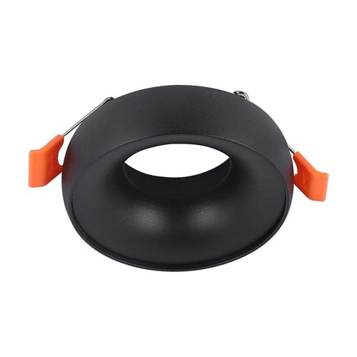 GU10 inbouwspot - Rond, zwart frame en zwarte reflector, aluminium, gat: Ø60 mm, afm: Ø92 mm