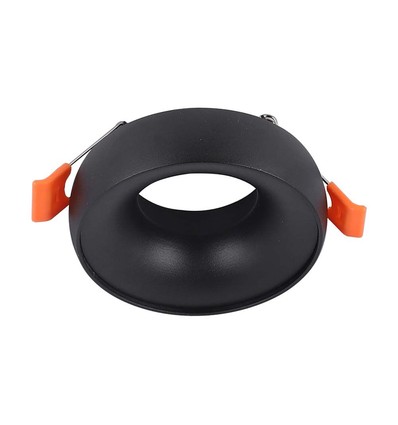 GU10 inbouwspot - Rond, zwart frame en zwarte reflector, aluminium, gat: Ø60 mm, afm: Ø92 mm
