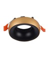 GU10 inbouwspot - Rond, gouden rand, zwarte reflector, IP20, aluminium, zaagmaat: Ø60mm, zonder lichtbron