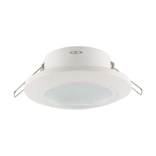 GU10 inbouwspot - Rond, wit, IP44, PC kunststof, gat: Ø7 cm, afm: Ø9,2 cm