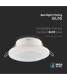 GU10 inbouwspot - Rond, wit, IP44, PC kunststof, gat: Ø7 cm, afm: Ø9,2 cm