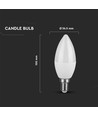 E14 4,5W LED-kaarslamp - Mat