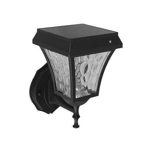 2W Solara LED wandlamp met zonnecel - IP65, 3000K+6000K, zwart, incl. batterij