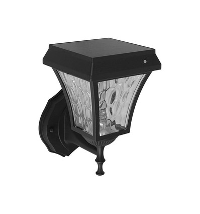 2W Solara LED wandlamp met zonnecel - IP65, 3000K+6000K, zwart, incl. batterij
